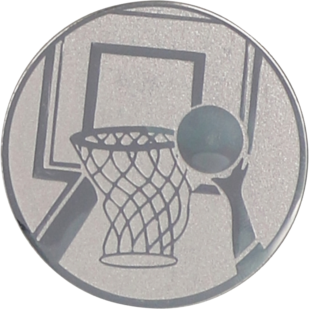 Wklejka aluminiowa srebrna - koszykówka