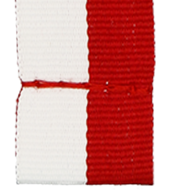 Wstążka 20 mm - bez karabińczyka - biało-czerwona