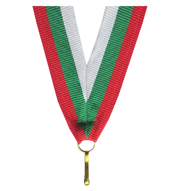 Wstążka 11 mm - biało-zielono-czerwona